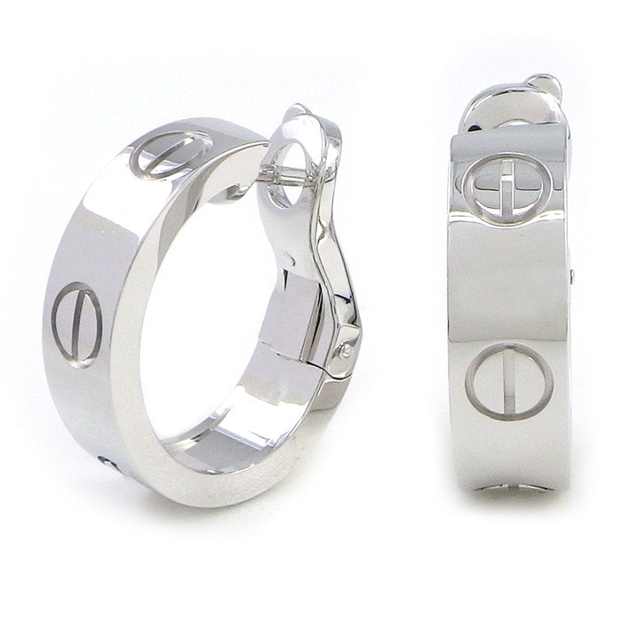 カルティエ Cartier ピアス ラブ フープ K18WG 【中古】