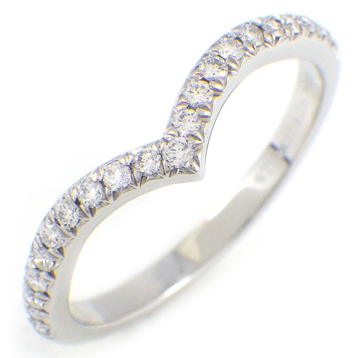 ティファニー Tiffany & Co. リング ソレスト Vバンド 60875545 ハーフサークル エタニティ ダイヤモンド 計0.15ct PT950 13号 【中古】