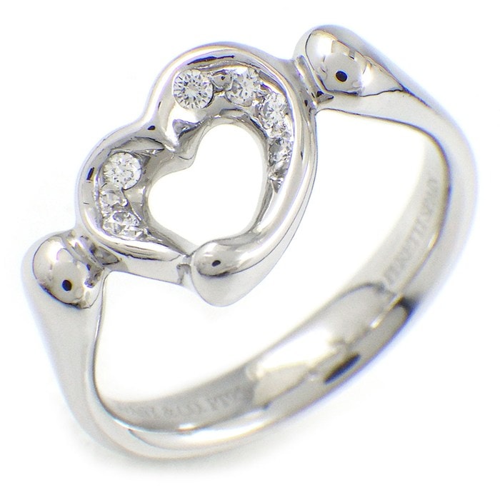 ティファニー Tiffany & Co. リング オープンハート ダイヤモンド PT950 8.5号 【中古】