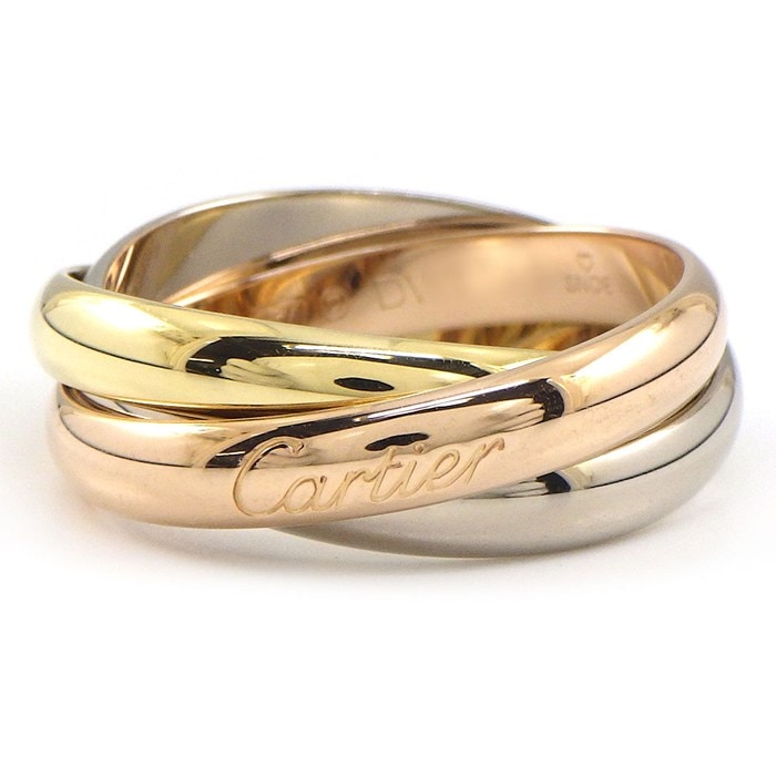 カルティエ Cartier リング トリニティ クラシックモデル B4234257 スリーカラー K18PG K18WG K18YG 16号 / #57 【中古】