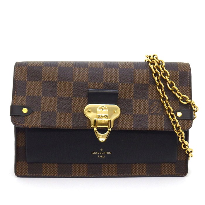 ルイ・ヴィトン LOUIS VUITTON ショルダーバッグ ポルトフォイユ ヴァヴァン N60221 ブラウン ブラック ダミエエベヌキャンバス 【中古】
