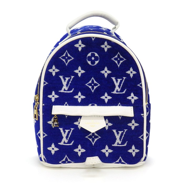ルイ・ヴィトン LOUIS VUITTON バックパック・リュック パームスプリングス MINI M46207 ブルー モノグラムジャガード レザー 【中古】