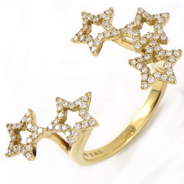 アーカー AHKAH リング カシオペア VC1535010200 ダイヤモンド 0.4ct K18YG 9.5号 【箱・保付き】 【中古】