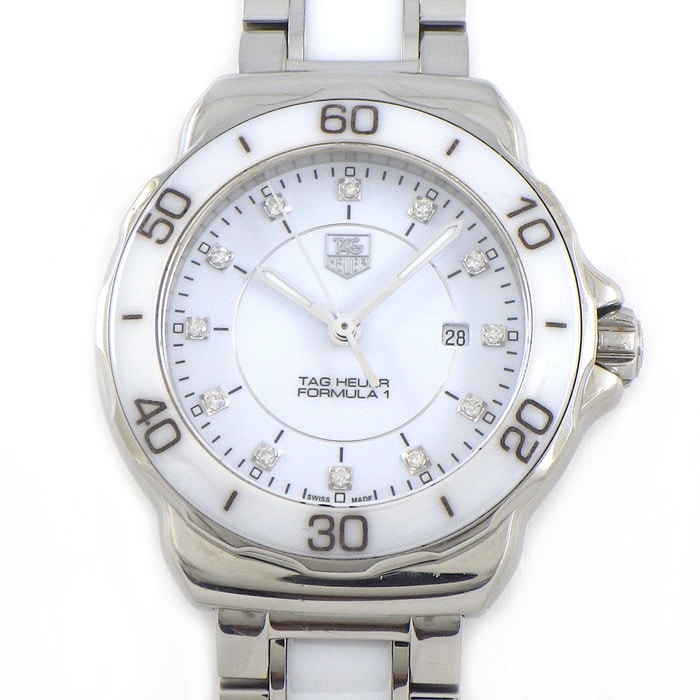 タグ・ホイヤー TAG Heuer 腕時計 フォーミュラ1 WAH1315.BA0868 デイト 12ポイント ダイヤインデックス ホワイト文字盤 SS セラミック クオーツアナログ 【中古】