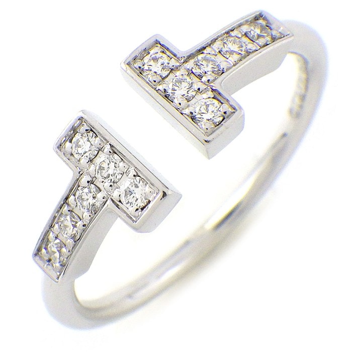 ティファニー Tiffany & Co. リング Tワイヤー 60147226 ダイヤモンド 計0.13ct K18WG 12号 【中古】