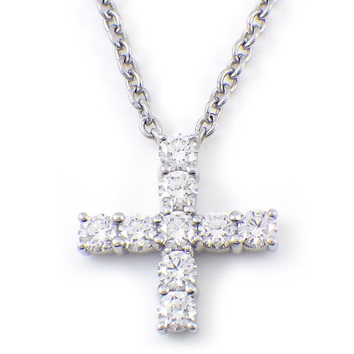 ハリーウィンストン HARRY WINSTON ネックレス シンボルズ ミニクロス PEDPREMCRMC 9ポイント ダイヤモンド 計0.41ct PT950 【箱・保付き】 【中古】