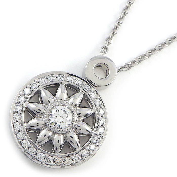 ハリーウィンストン HARRY WINSTON ネックレス ウィンストン ゲート コレクション PEDPRD1MWG ロゼット サークル ダイヤモンド 計0.13ct PT950 【箱・保付き】 【中古】