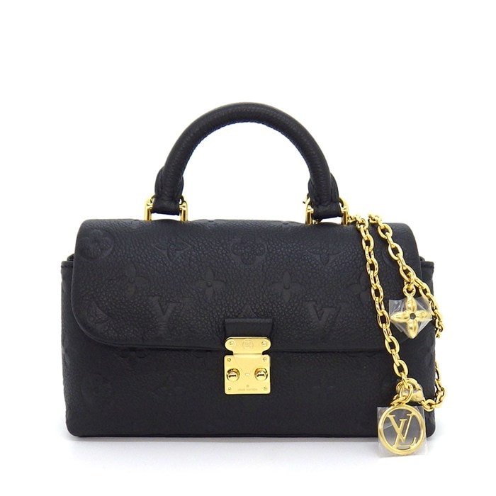 ルイ・ヴィトン LOUIS VUITTON ハンドバッグ ナノ マドレーヌ M12144 ノワール モノグラムアンプラントレザー ゴールド金具 【中古】