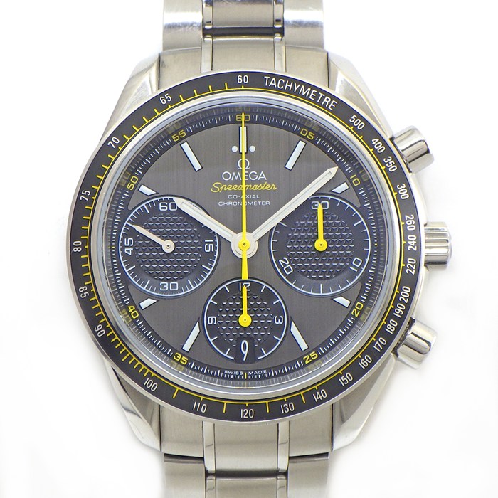 オメガ OMEGA 腕時計 スピードマスター レーシング 326.30.40.50.06.001 デイト クロノグラフ タキメーター スモールセコンド 夜光針/インデックス クロノメーター ギョーシェ グレー文字盤 SS 自動巻き 【箱・保付き】 【中古】