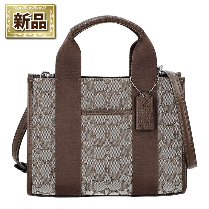 【新品】コーチ COACH スミス トートバッグ 24 CAR78 SVS8S 2026 SS オーク シグネチャージャカード メイプル リファインド ぺブルレザー