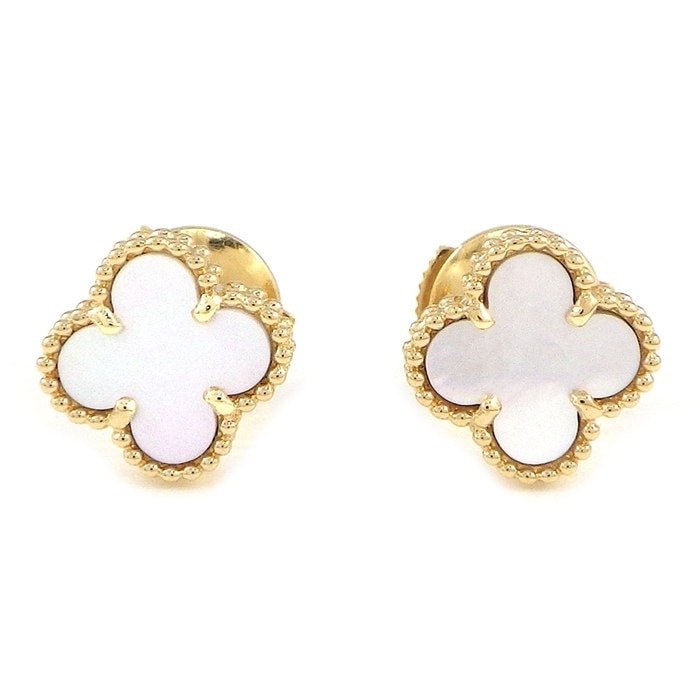 ヴァンクリーフ＆アーペル Van Cleef & Arpels ピアス スウィートアルハンブラ VCARA44800 ホワイト シェル K18YG 【中古】