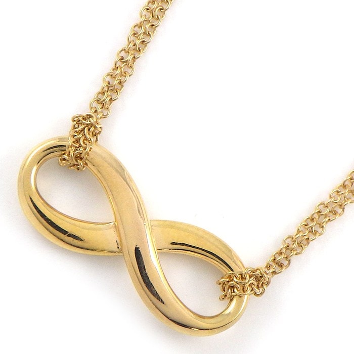 ティファニー Tiffany & Co. ネックレス インフィニティ ダブルチェーン K18YG 【中古】