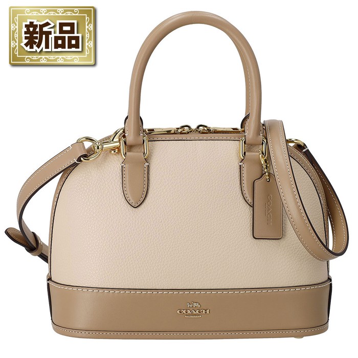 【新品】コーチ COACH サブリナ サッチェルバッグ カラーブロック CAM56 IMXUV 2025 SS アイボリー ぺブルレザー トープ スムースレザー