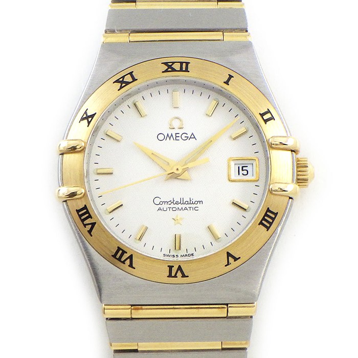 オメガ OMEGA 腕時計 コンステレーション 1292.30.00 ホワイト文字盤 ローマンベゼル デイト K18YG SS 自動巻き 【OH済み】 【中古】
