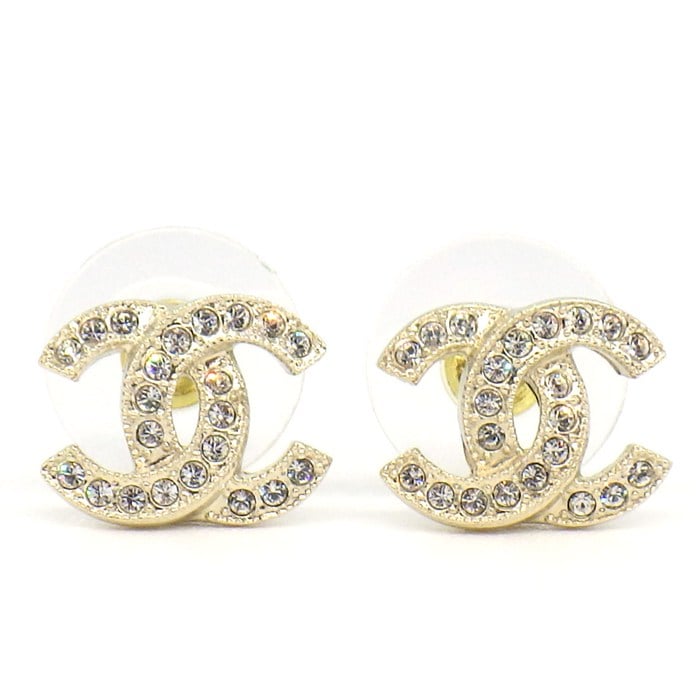 シャネル CHANEL ピアス ココマーク F25V 2025年製 ラインストーン GP 【中古】