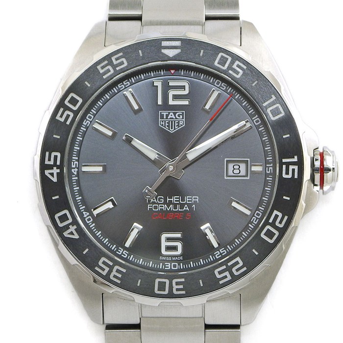 タグ・ホイヤー TAG Heuer 腕時計 フォーミュラ1 キャリバー5 WAZ2011.BA0842 サンレイ グレー文字盤 回転ベゼル 夜光インデックス 夜光針 SS セラミック 自動巻き 【箱・保付き】 【中古】