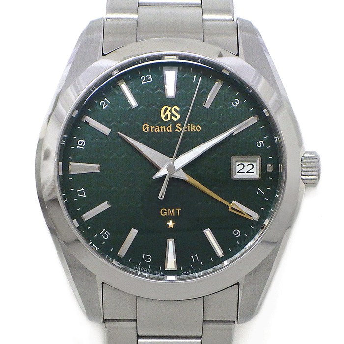 グランドセイコー Grand Seiko 腕時計 キャリバー9F生誕25TH記念 SBGN007/9F86-0AC0 世界1200本限定モデル デイト GMT グリーン文字盤 SS クオーツアナログ 【中古】