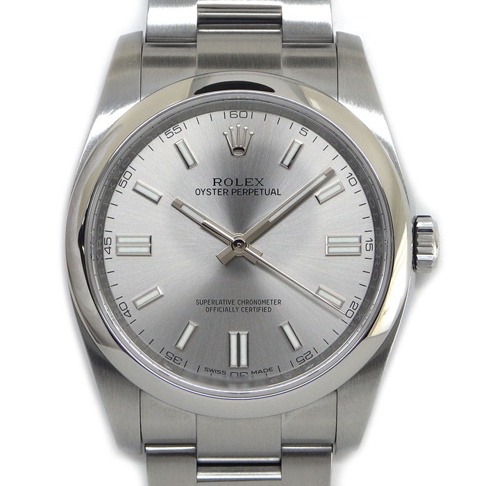 ロレックス Rolex 腕時計 オイスターパーペチュアル 116000 ランダムシリアル ルーレット刻印 サンレイ スレート文字盤 SS 自動巻き 【箱・保付き】 【中古】