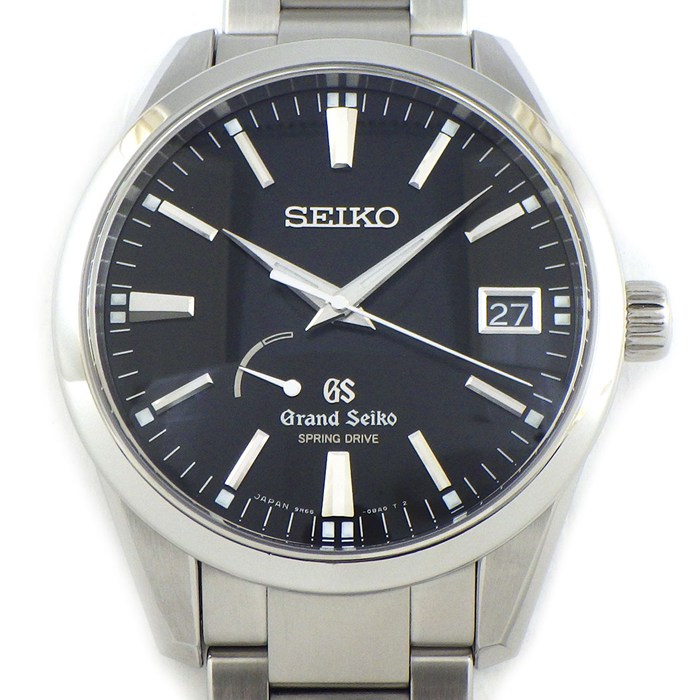 グランドセイコー Grand Seiko 腕時計 SBGA101/9R65-0BM0 ブラック文字盤 デイト 夜光針/インデックス パワーリザーブ表示 SS スプリングドライブ 【箱・保付き】 【中古】