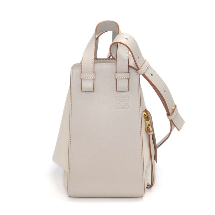 ロエベ LOEWE ショルダーバッグ ハンモックバッグ スモール A538S35X19 ゴースト ライトゴースト カーフスキン コットン 【中古】