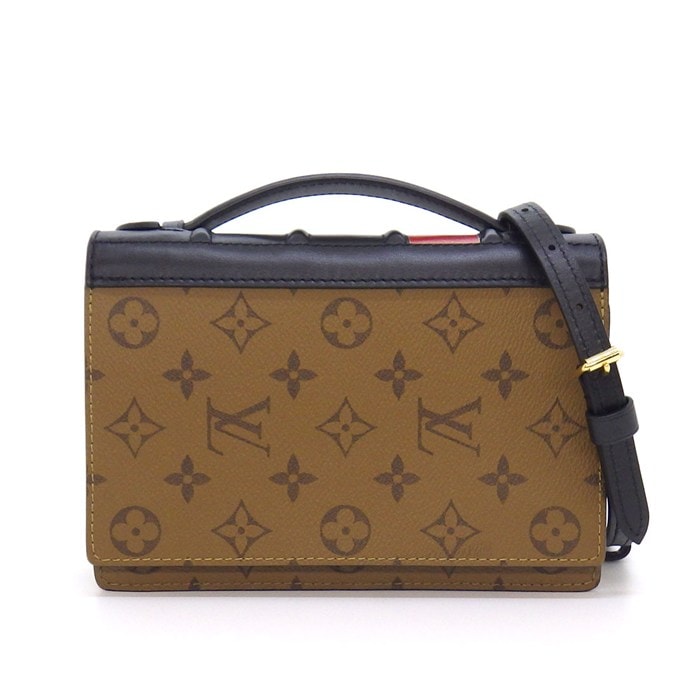 ルイ・ヴィトン LOUIS VUITTON ショルダーバッグ ブックウォレットオンチェーン M81830 モノグラムリバース ブラック レザー 【中古】