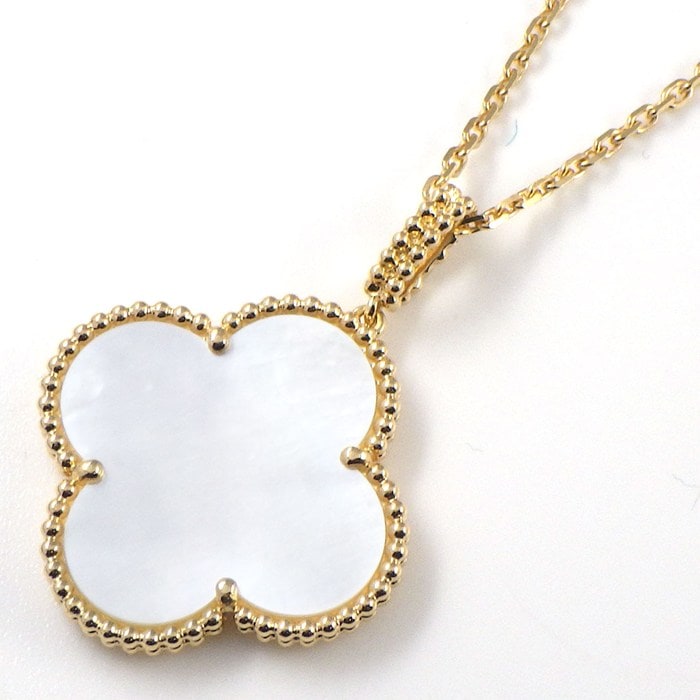 ヴァンクリーフ＆アーペル Van Cleef & Arpels ロングネックレス マジックアルハンブラ VCARO49L00 ホワイト シェル K18YG 【中古】