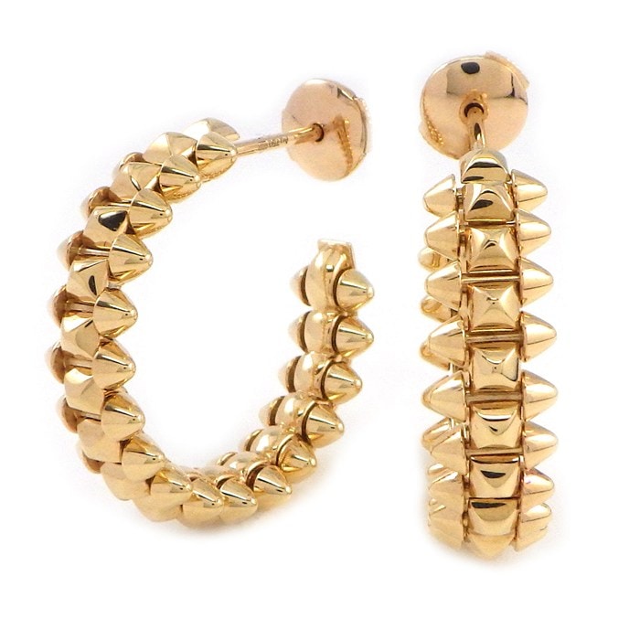 カルティエ Cartier ピアス クラッシュ SM B8301415 フープ スタッズ K18PG 【箱・保付き】 【中古】