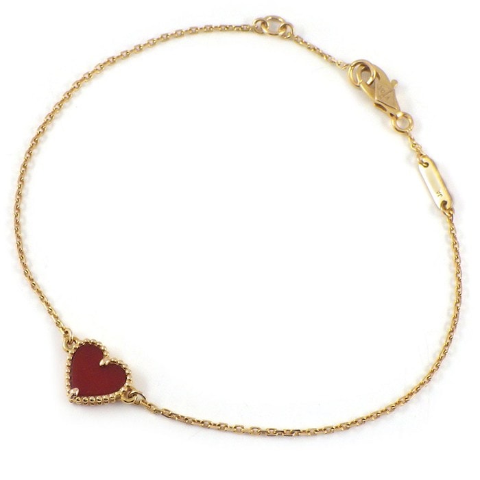 ヴァンクリーフ＆アーペル Van Cleef & Arpels ブレスレット スウィートアルハンブラ ハート VCARN59L00 カーネリアン K18PG 【中古】