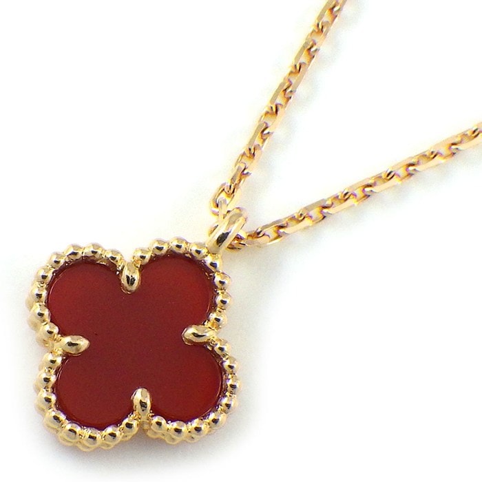 ヴァンクリーフ＆アーペル Van Cleef & Arpels ネックレス スウィートアルハンブラ VCARN59M00 カーネリアン K18PG 【中古】