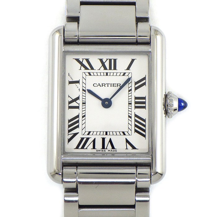 カルティエ Cartier 腕時計 タンクマスト WSTA0051 レクタンギュラー ローマンインデックス シルバー 文字盤 SS クオーツアナログ 【中古】