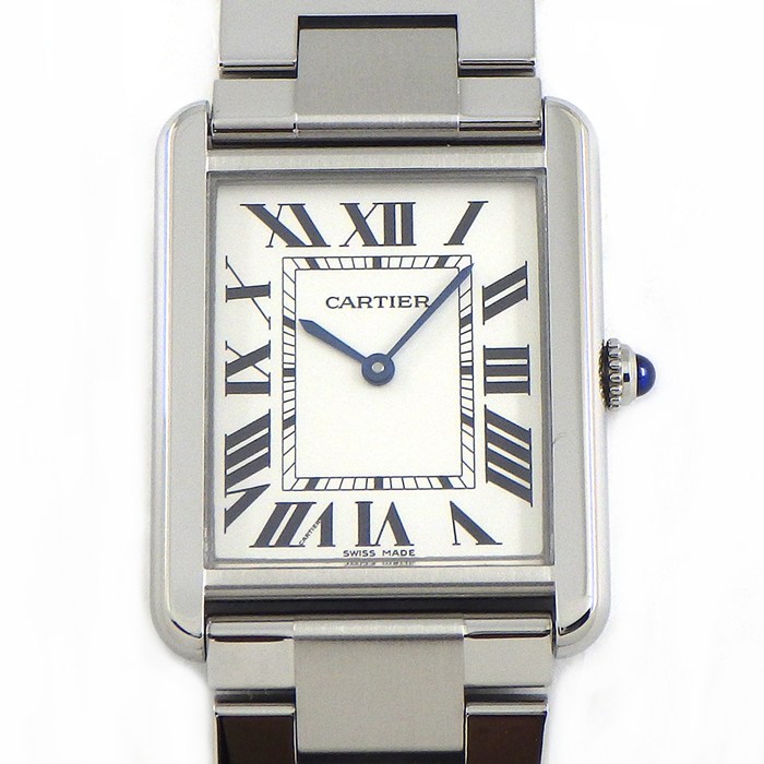 カルティエ Cartier 腕時計 タンクソロLM W5200014 レクタンギュラー シルバー文字盤 ローマンインデックス SS クオーツアナログ 【中古】