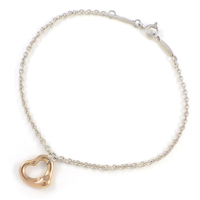 ティファニー Tiffany & Co. ブレスレット オープンハート K18PG SV925 【中古】