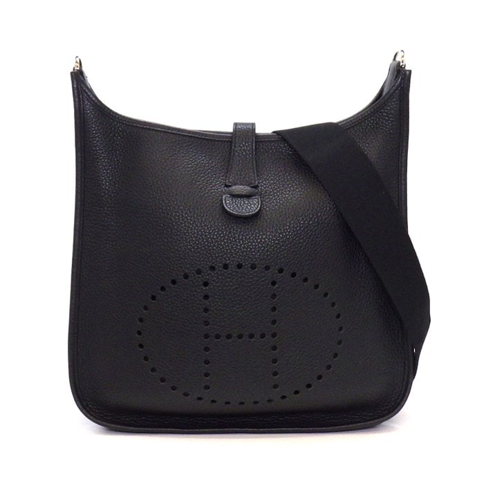 エルメス HERMES ショルダーバッグ エヴリン3 GM 2014年 ブラック トリヨンクレマンス シルバー金具 【中古】