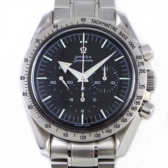 オメガ OMEGA 腕時計 スピードマスター ファーストレプリカ 3594.50 クロノグラフ タキメーター スモールセコンド 夜光針 夜光インデックス ブラック文字盤 SS 手巻き 【中古】