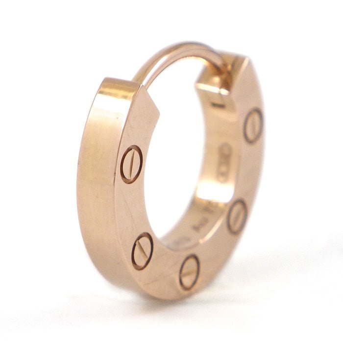 カルティエ Cartier ピアス ラブ フープ B8301422 オンライン限定モデル K18PG ※片方のみ 【中古】