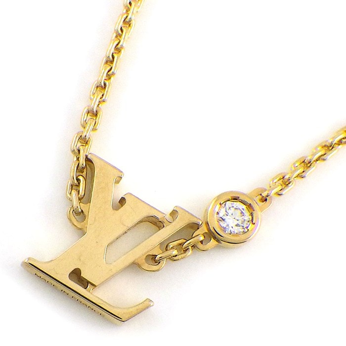 ルイ・ヴィトン LOUIS VUITTON ネックレス イディール ブロッサム LV Q93626 モノグラム ダイヤモンド 0.03ct K18YG 【中古】