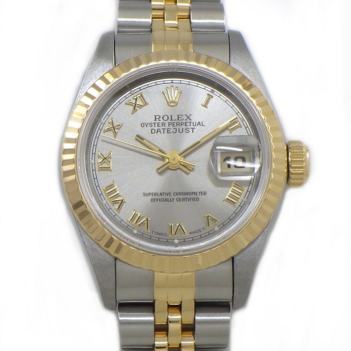 ロレックス Rolex 腕時計 デイトジャスト 69173 W番号 1994-1995年 デイト 夜光インデックス 夜光針 グレー文字盤 ローマンインデックス K18YG SS 自動巻き 【OH済み】【中古】