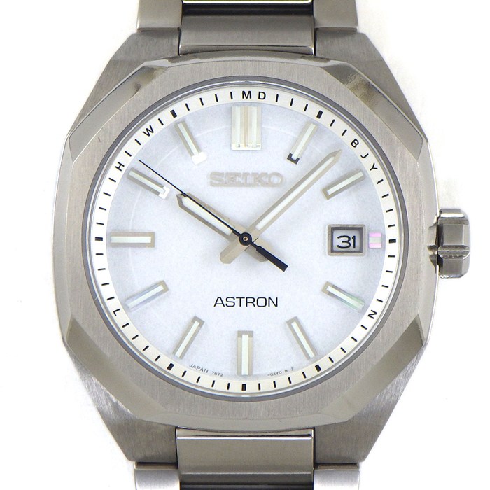 セイコー SEIKO 腕時計 アストロン ネクスター SBXY081/7B72-0AF0 デイト 夜光インデックス 夜光針 シルバー文字盤 チタン ソーラー電波 【箱・保付き】 【中古】