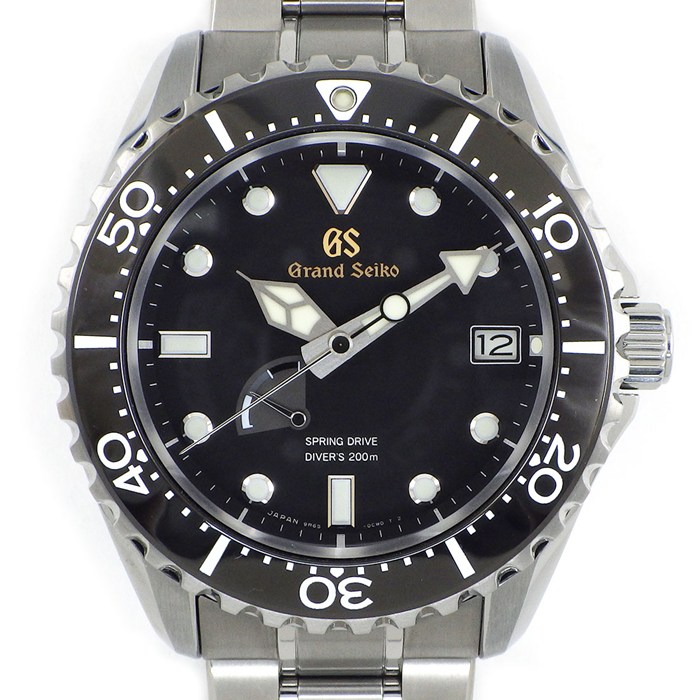 グランドセイコー Grand Seiko 腕時計 スポーツコレクション SBGA463/9R65-0EE0 ブラック文字盤 デイト 夜光針/インデックス パワーリザーブ表示 回転ベゼル チタン スプリングドライブ 【箱・保付き】 【中古】