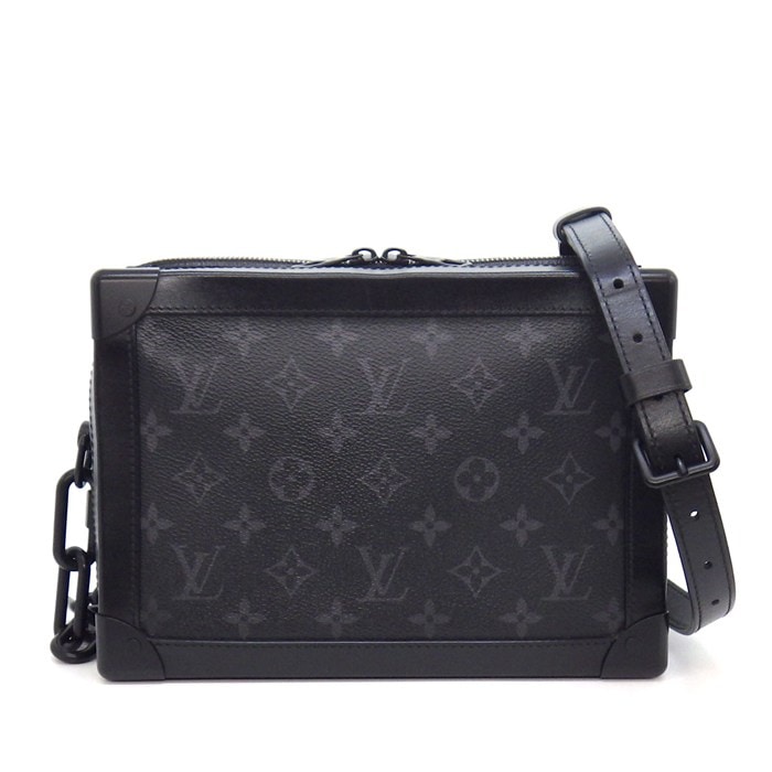 ルイ・ヴィトン LOUIS VUITTON ショルダーバッグ ソフトトランク M44730 2019年 ブラック グレー モノグラムエクリプス レザー 【中古】