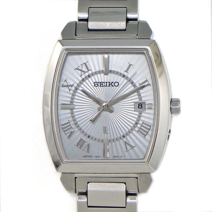 セイコー SEIKO 腕時計 ルキア SSQW057/1B32-0AV0 デイト トノー ギョーシェ シルバー文字盤 チタン ソーラー電波 【箱・保付き】 【中古】