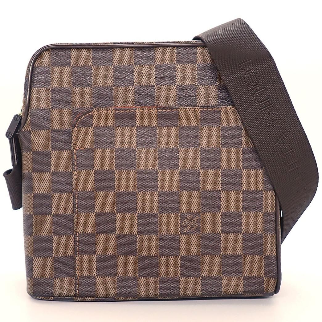 ルイ・ヴィトン LOUIS VUITTON ショルダーバッグ オラフ PM N41442 2005年 ブラウン ダミエエベヌキャンバス レザー ゴールド金具  【中古】