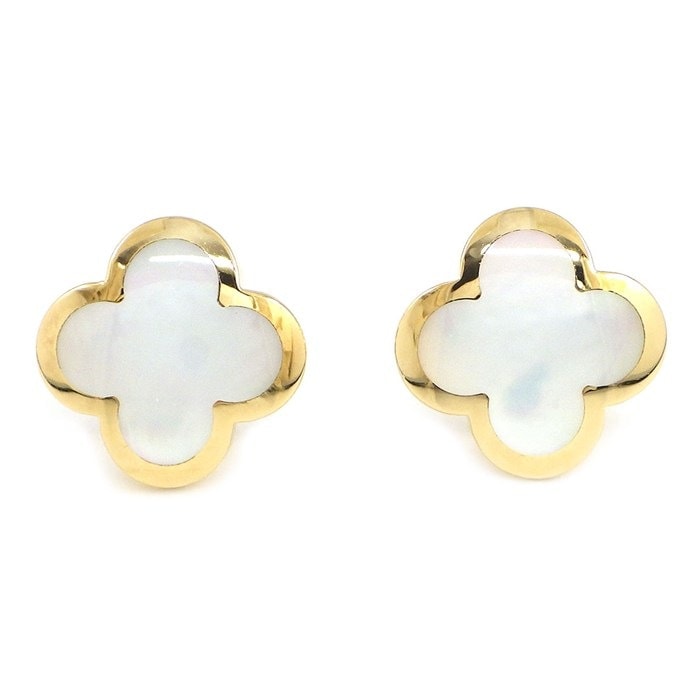 ヴァンクリーフ＆アーペル Van Cleef & Arpels ピアス ピュアアルハンブラ VCARA38800 ホワイト シェル K18YG 【中古】