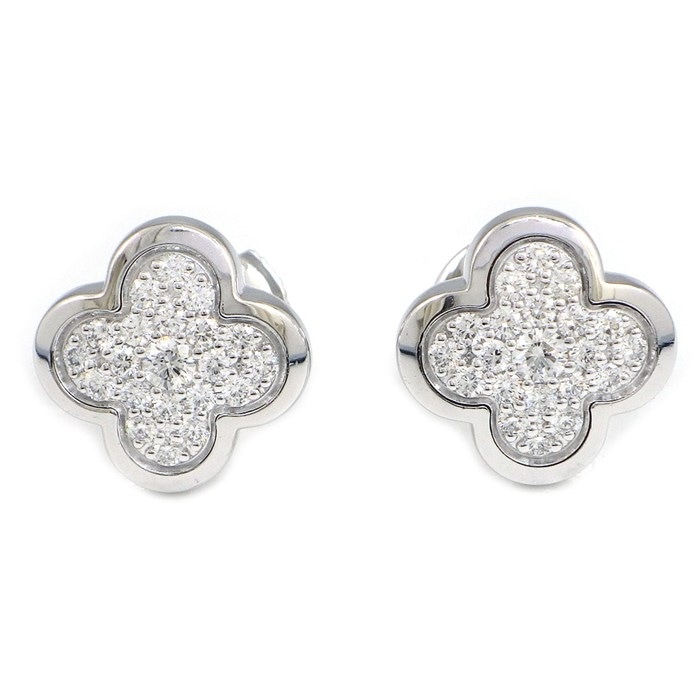 ヴァンクリーフ＆アーペル Van Cleef & Arpels ピアス ピュアアルハンブラ パヴェ ダイヤモンド K18WG 【中古】