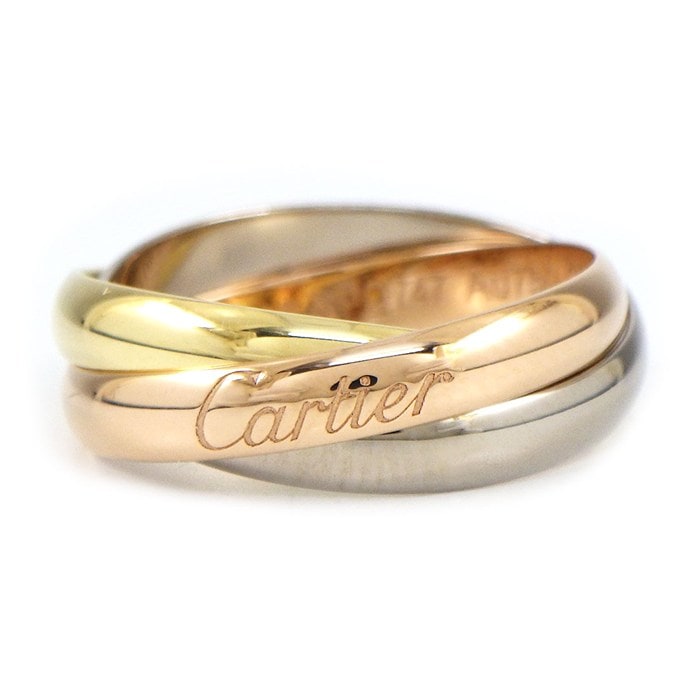 カルティエ Cartier リング トリニティ SM CRB4086148 スリーカラー K18PG K18WG K18YG 8.5号 / #48 【中古】