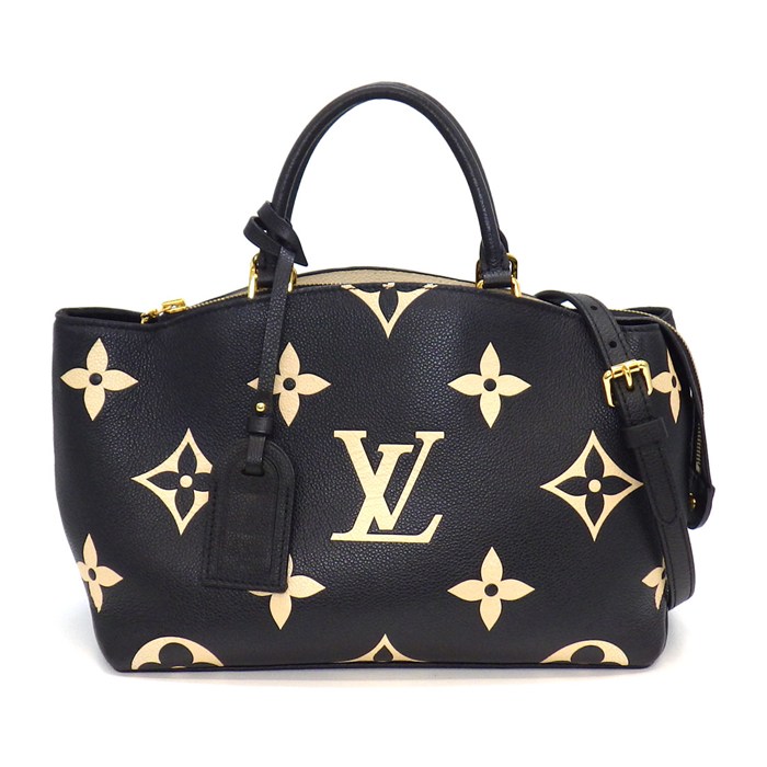 ルイ・ヴィトン LOUIS VUITTON ハンドバッグ プティパレ PM M58913 ノワール ベージュ バイカラー モノグラムアンプラント 【中古】