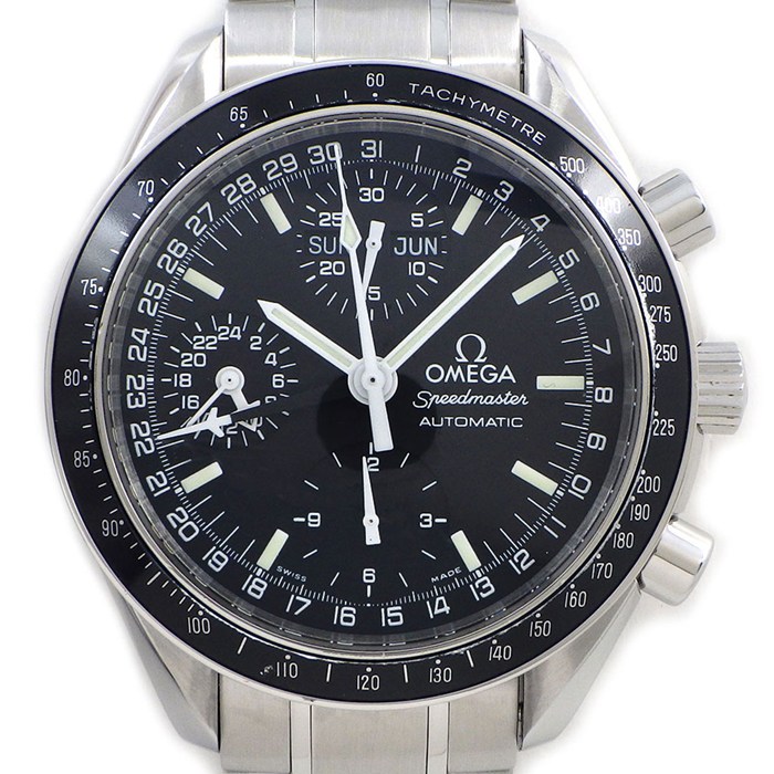 オメガ OMEGA 腕時計 スピードマスター マーク40 コスモス 3520.50.00 ブラック文字盤 クロノグラフ タキメーター 夜光針/インデックス スモールセコンド トリプルカレンダー SS 自動巻き 【OH済み】 【箱・保付き】 【中古】