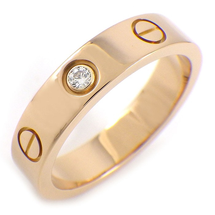 カルティエ Cartier リング ラブ スモールモデル SM B4050748 1ポイント ダイヤモンド 0.02ct K18PG 8号 / #48 【中古】