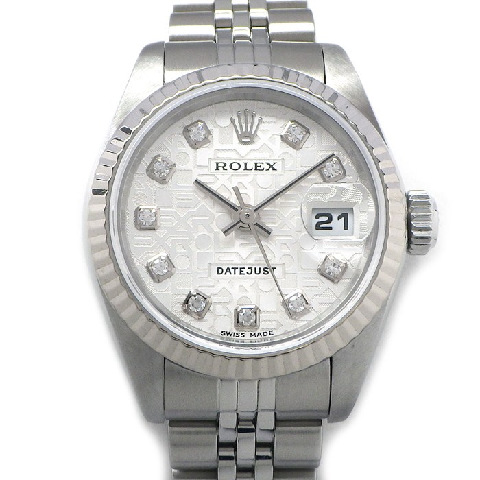 ロレックス Rolex 腕時計 デイトジャスト 79174G F番 2003-2004年製 10ポイント ダイヤインデックス シルバーコンピューター文字盤 デイト K18WG SS 自動巻き 【中古】