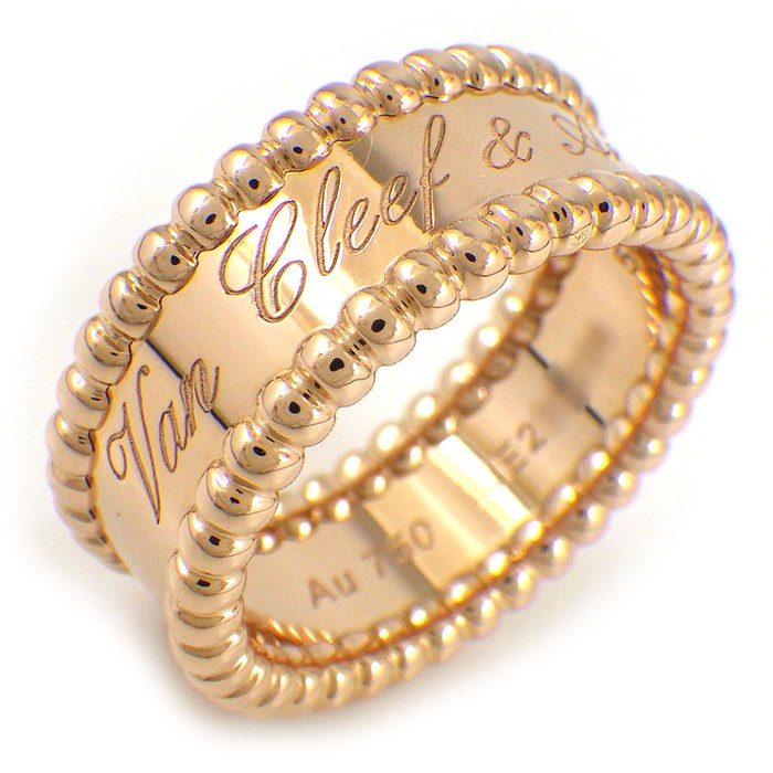 ヴァンクリーフ＆アーペル Van Cleef & Arpels リング ペルレ シニアチュール VCARN32400 ロゴ K18PG 10号 / #50 【中古】